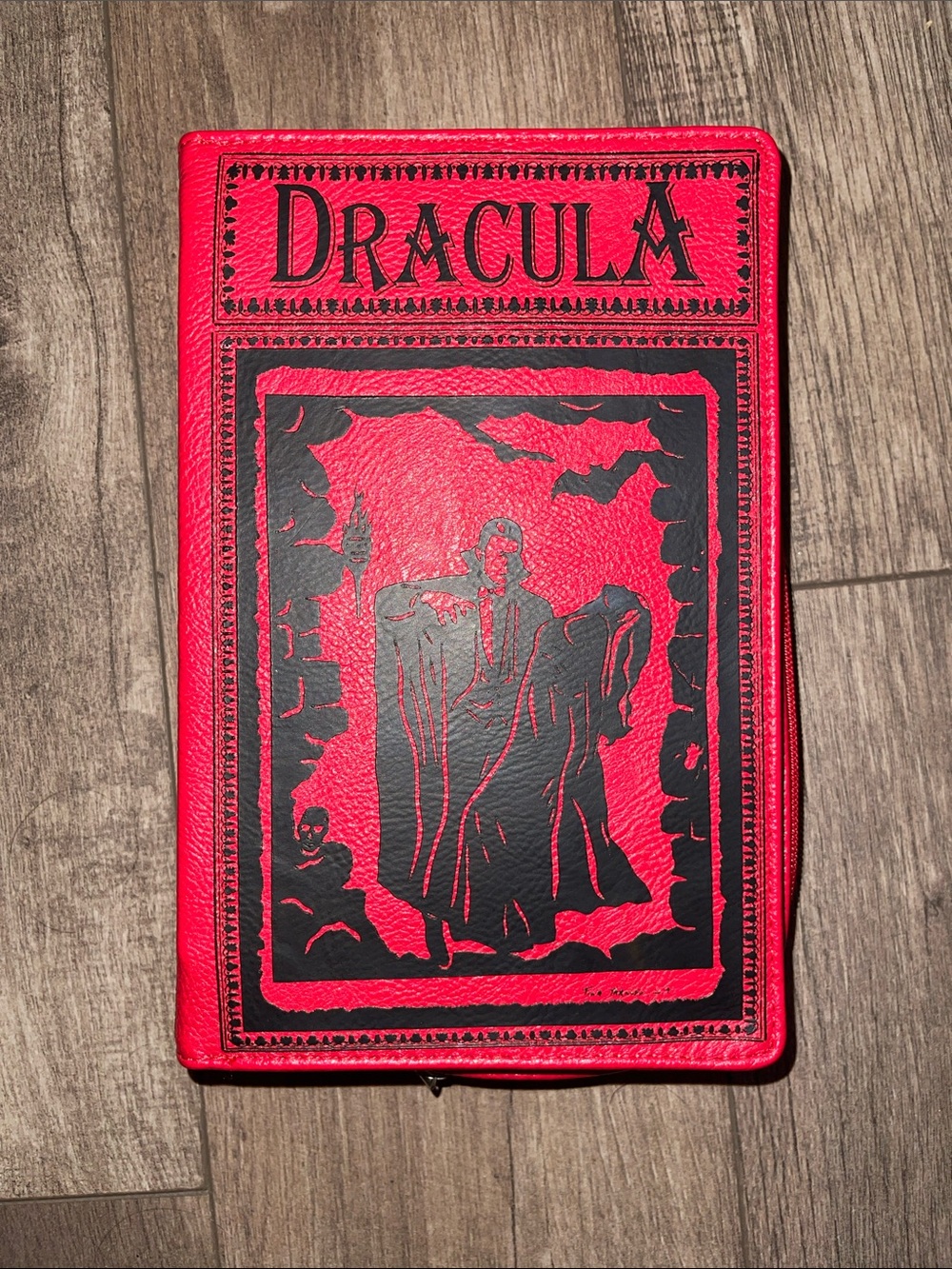 Dracula Red & Black Book-Style Zip Wallet